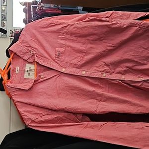 Mens Medium Hollister Red Dress Shirt